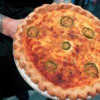 Jalapeño Bizzness Quiche · Bacon, Cheddar and the right about of jalapeño peppers to kickstart your day. This quiche wi...