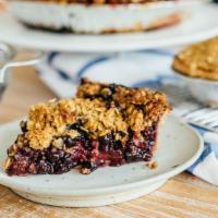 Mixed Berry Crumble Slice · Vegan, gluten free. Blueberries, blackberries topped with oat crumble.