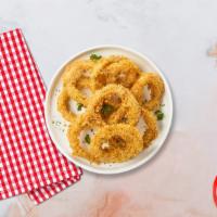 Onion Rings · Freshly cut onions lightly battered and fried until golden crisp. Served with marinara sauce.