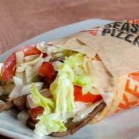 Chicken Gyro · Grilled chicken breast, lettuce, tomatoes, onions and greek yogurt wrapped in a pita bread. ...