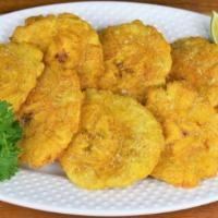 Fried Green Plantains (4 Pc) · Tostones.
