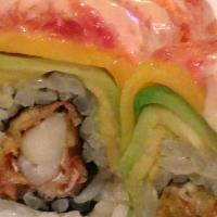 Spider Roll · Soft shell crab. Organic sushi rice.