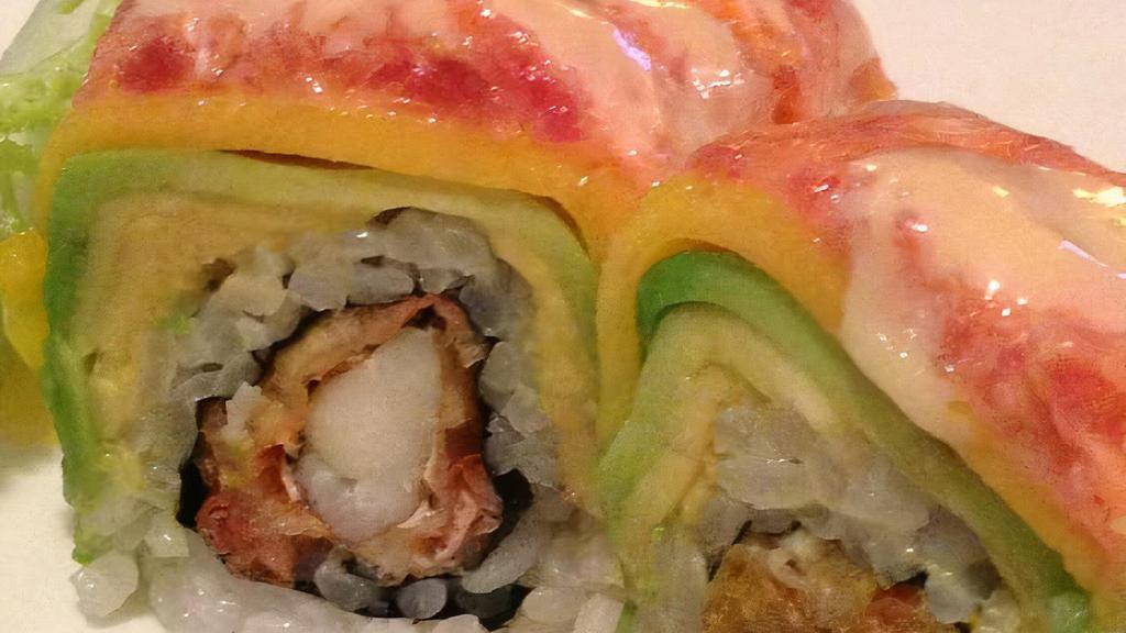 Spider Roll · Soft shell crab. Organic sushi rice.