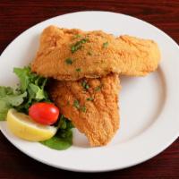 Farm-Raised Catfish (Large (2 Pieces)) · Blackened with Cajun seasonings or hand-breaded and fried, served with two signature sides a...