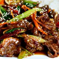 Crispy Beef · Hot and spicy. Celery and carrots in spicy garlic sauce.