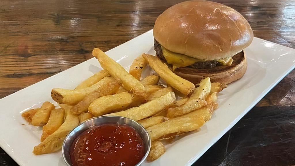 Kids Cheeseburger · Certified Angus Beef Patty, american cheese, brioche bun