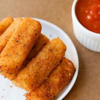 Mozzarella Cheese Sticks · Battered Thick Cut Mozzarella Sticks, Deep Fried To a golden crispy and served with a side o...