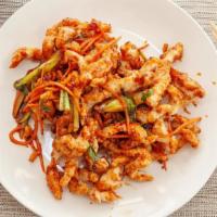 Crispy Shredded Chicken (4) · Shredded breast chicken fried to crispy and sautéed with carrots and celery in a special sau...