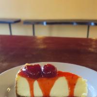Cheesecake · New York style cheesecake with strawberry topping