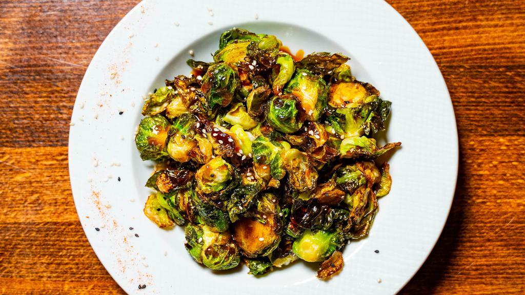 Brussel Sprouts · Jalapeños, garlic, ginger, sweet soy glaze.
