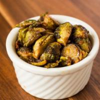 Maple Roasted Brussel Sprouts · Roasted in olive oil, then flash fried and tossed in a maple vinaigrette.