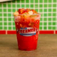 Pickle Dilli - 16 Oz · Local favorite, loaded with Cherry Raspa, Red Chamoy, Diced Pickles, Lucasd Pwder and Kool-a...