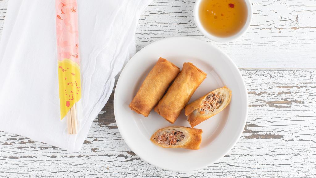 Egg-Roll With Ground Pork (3 Rolls /Order) · 60 Calories fried rolls, shallots, wood ear mushrooms, carrots, ground pork, served with sweet and sour garlic fish-sauce.