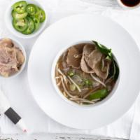 Rare Steak & Brisket Pho · Rare steak and brisket only, served with beef broth. 456 cal. per serving.
