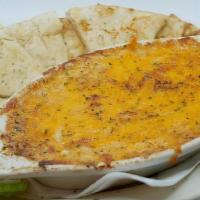 Crab Dip · A hearty portion of our homemade dip. Served with pita bread.