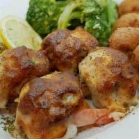 Stuffed Shrimp · (4) large shrimp stuffed with petite crab cakes and topped with imperial sauce.
