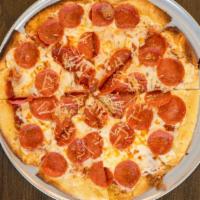 Pepperoni Pizza · Mozzarella, Parmesan, Herb Marinara and Artisan Pepperoni