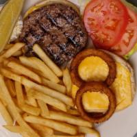Texas Burger · with Fried Egg & Cheese.