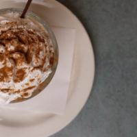 Cappuccino · Reg or Decaf, 1/3 Espresso, 2/3 Frothed Milk & Cinnamon.