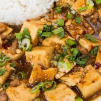Mapo Tofu · Fu Belly favorites. Spicy.
Cubed tofu with minced pork sautéed in a savory brown sauce, topp...