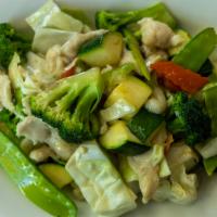Chicken With Mixed Vegetable · With steamed rice.
