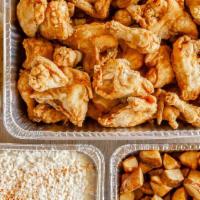 Party Pack (For 50) · 100 pieces mixed chicken, choice of six sides, four dozen rolls. Feeds 50 peoples.