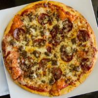 Meat Lovers Pizza    · Beef pepperoni, beef sausage, ground beef.