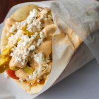 Chicken Gyro Wrap · Grilled chicken breast marinated in a special seasoning blend with feta.