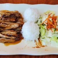 Teriyaki Chicken · Marinated chicken grilled to perfection and served with our homemade teriyaki sauce.