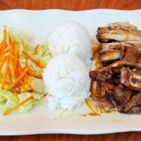 Chicken & Short Ribs · Marinated chicken and short ribs grilled and served with our own homemade teriyaki sauce.
