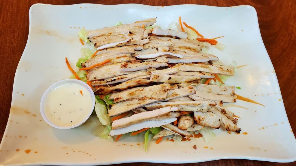 Chicken Breast Salad · A fresh and filling salad served with chicken breast and our homemade salad dressing.