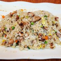 Chicken Fried Rice · Fried rice with grilled marinated chicken and various vegetables.