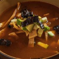 Tortilla Soup Azteca · A classic central Mexico version of tortilla soup.
