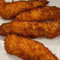 Chicken Tenders · 4 hand-breaded and fried. Served with your choice of sauce (honey mustard, ranch)