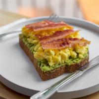 You Must Be Hungry Toast · Avocado, egg, bacon, sea salt, cracked pepper.