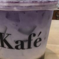 Purple Rain Boba · Ube, fresh boba, and your choice of milk