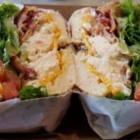 Chicken Salad Club · Freshly Made Chicken Salad, Bacon, Lettuce, Tomato on your favorite bread