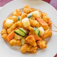 Sweet And Sour Chicken Combo · Lightly Breaded Chicken, Fried until golden& crispy. 
Served with homemade sweet & sour sauc...