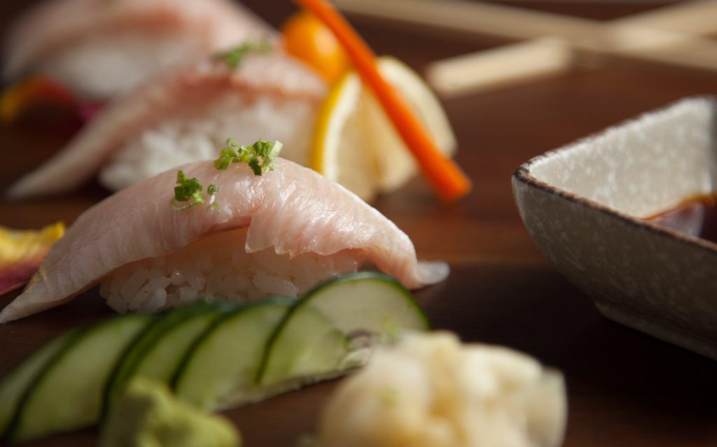Yellowtail (Hamachi) · Sushi style is the default setting, 2 pieces each order. Please check out Sashimi style instead if you prefer Sashimi.

Please be advised it is raw seafood that may increase risks of food borne illness if you have certain medical conditions.