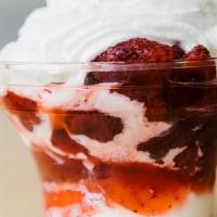 Strawberry Shortcake Sundae · Warm, buttery shortcake topped with freshly made vanilla frozen custard, sweet hand-picked s...