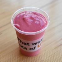 Raspberry Yogi · Fresh raspberries blended with ice and non-fat yogurt.