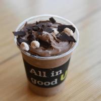Chocolate Cookie Dough · Chocolate frozen custard blended with chocolate chunks and chocolate chip cookie dough.