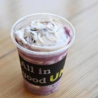 Blackberry Chunk · Vanilla frozen custard blended with juicy blackberries and chocolate chunks.