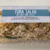 Tuna Salad On A Ficelle Roll · Tuna, celery, onion, mayo and cucumbers on a ficelle roll.