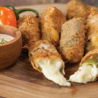 Pepper'S Jalapeño Poppers · Spicy. Handcrafted, Chipotle Ranch.