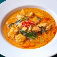 Panang Curry · Medium spicy. Gluten-free. A thick, salty, spicy and sweet curry with a touch of a nutty, ar...