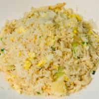 Hawaii Fried Rice · Fried Rice with Pineapple, Chicken, Shrimp, Egg, Onion