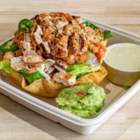 Taco Salad · Served in a crisp shell with lettuce, beans, guacamole,. tomatoes, mushrooms, cheese, black ...