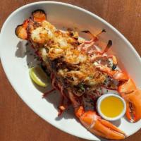 Baked Stuffed Lobster · shrimp, scallops, herb cracker stuffing, drawn butter