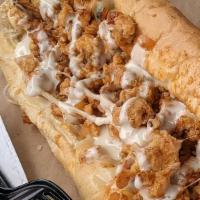 Thomas Jefferson · Chicken frank's wing sauce, provolone, onions, w/ ranch or blue.